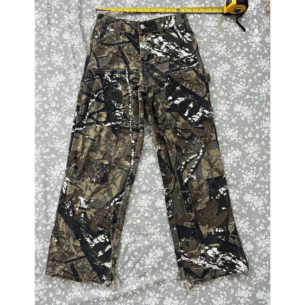 RSQ Boys Size 16 Camouflage Cargo Pants 100% Cotton Straight Fit Button Closure